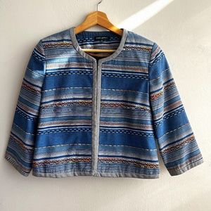 MARIO SERRANI Cropped Striped Blazer